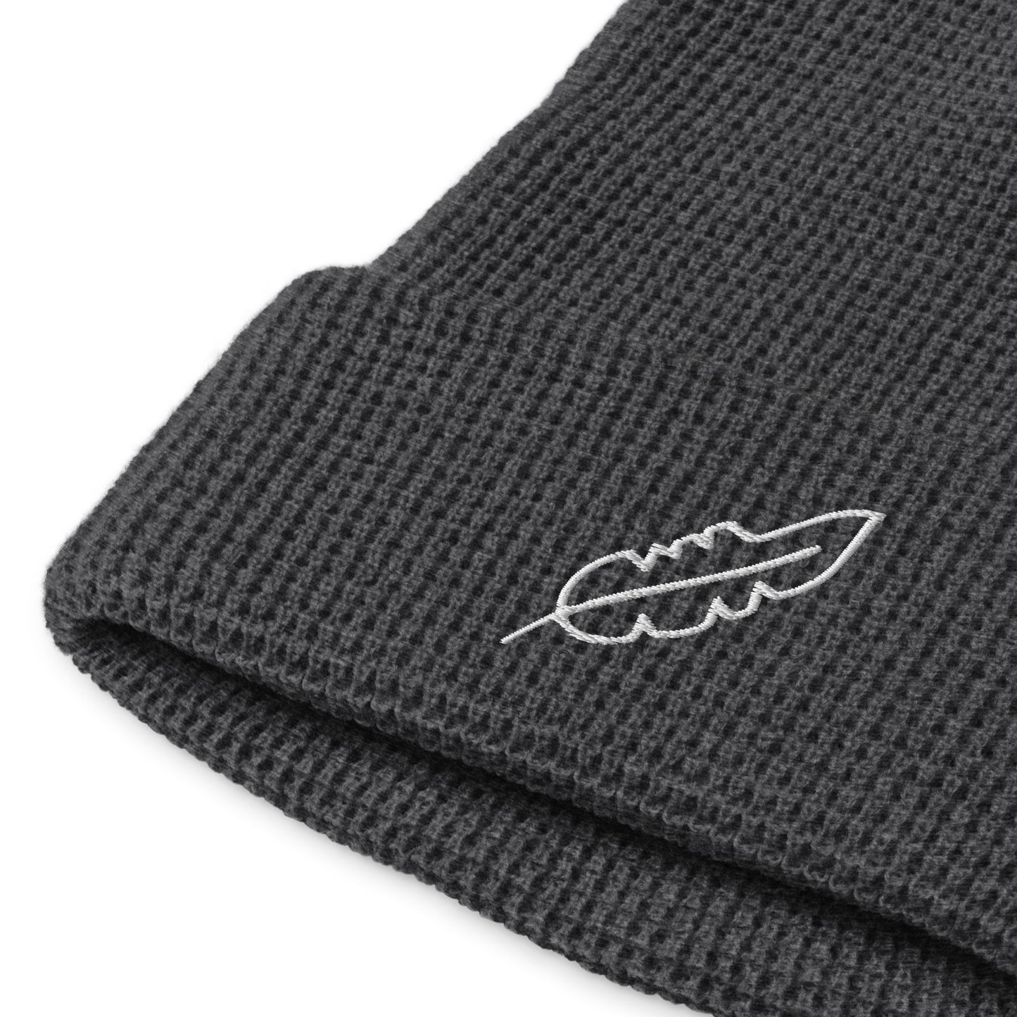 Feather Waffle beanie (White)