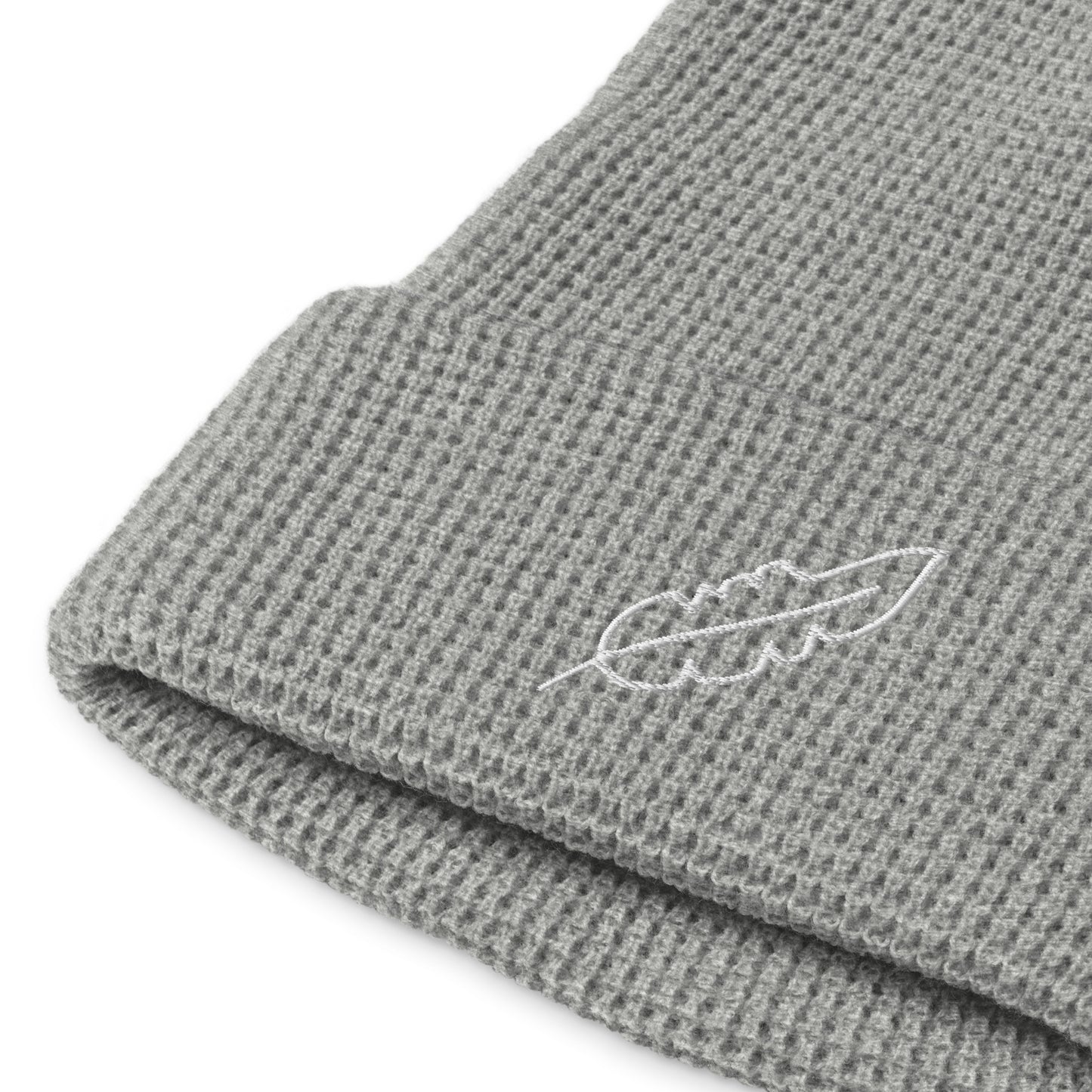 Feather Waffle beanie (White)