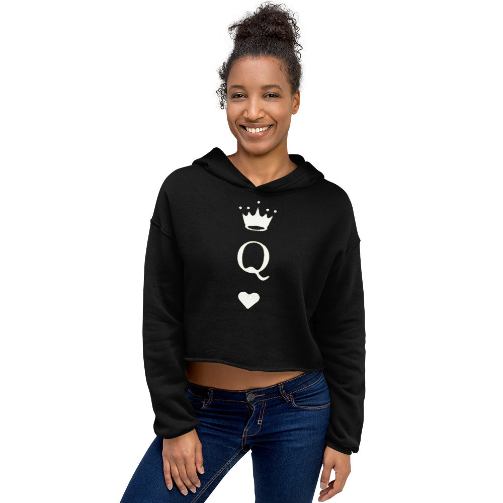 Queen of hearts Crop Hoodie