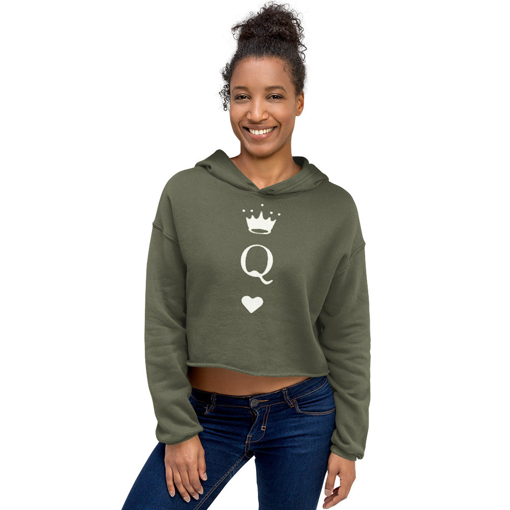 Queen of hearts Crop Hoodie