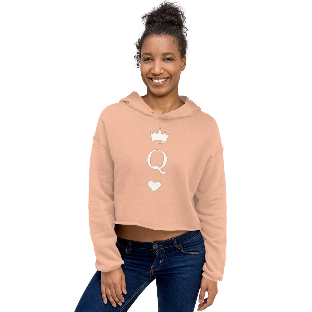 Queen of hearts Crop Hoodie