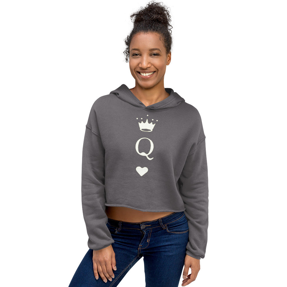 Queen of hearts Crop Hoodie