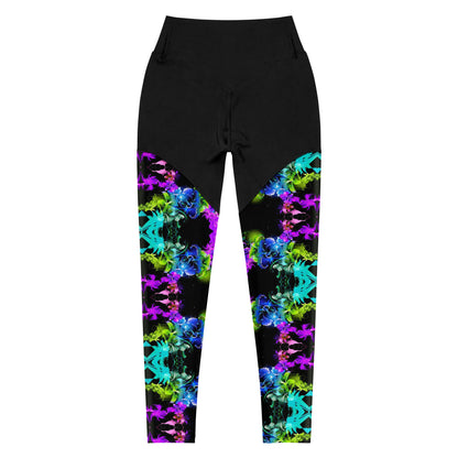 Neon Floral Sports Leggings