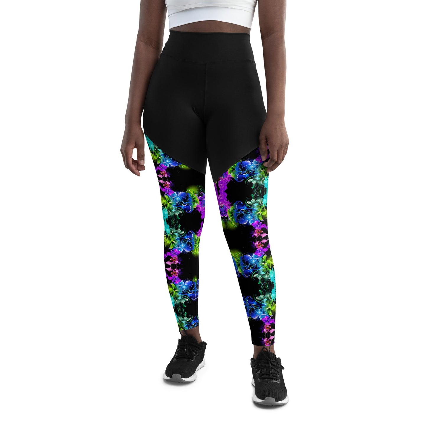 Neon Floral Sports Leggings