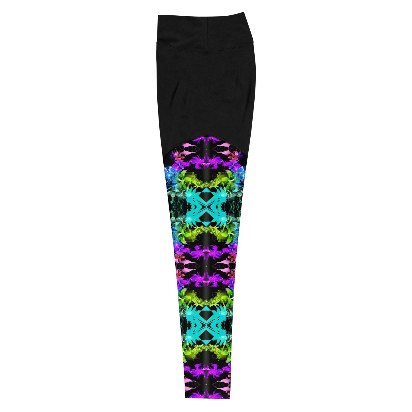 Neon Floral Sports Leggings