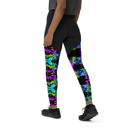 Neon Floral Sports Leggings