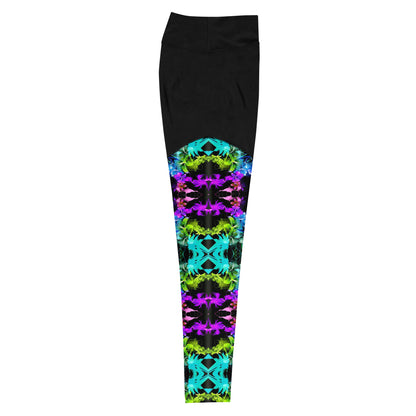 Neon Floral Sports Leggings