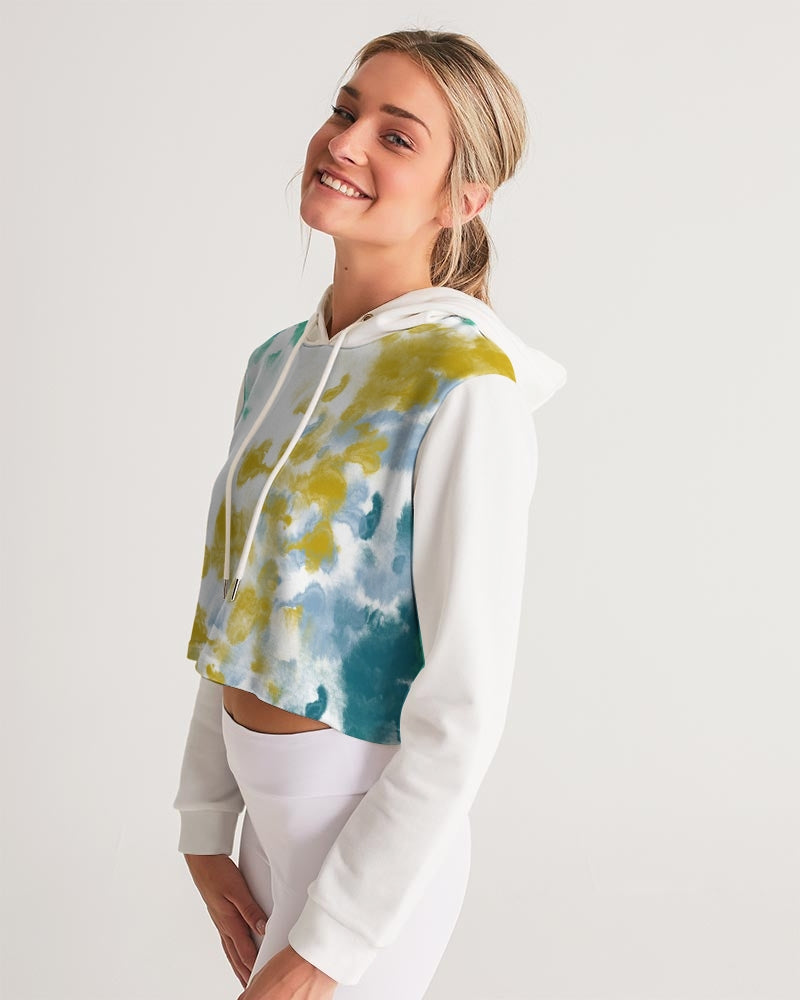 Watercolor Women's Cropped Hoodie