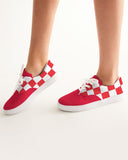 checkered Women's Lace Up Canvas Shoe
