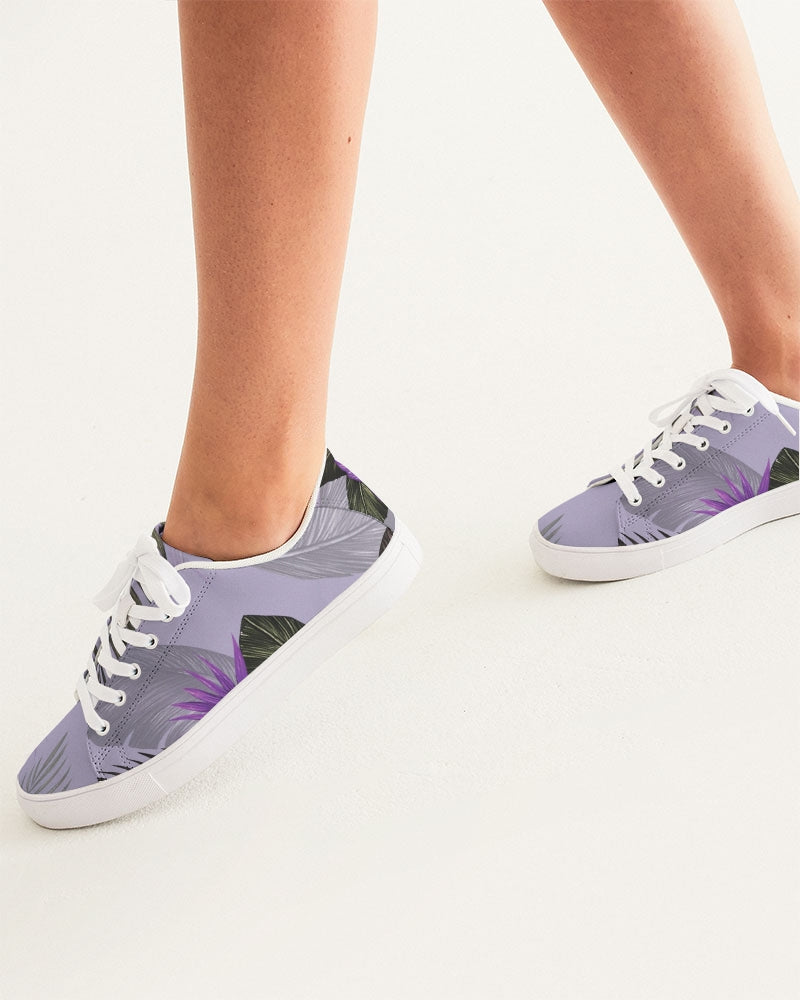 Purple Flower Women's Faux-Leather Sneaker