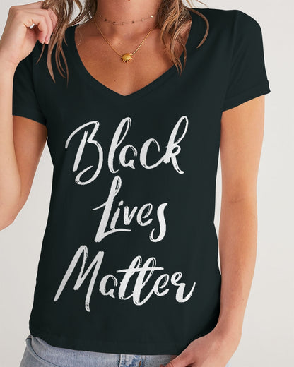 BLACK LIVES MATTER Women's V-Neck Tee