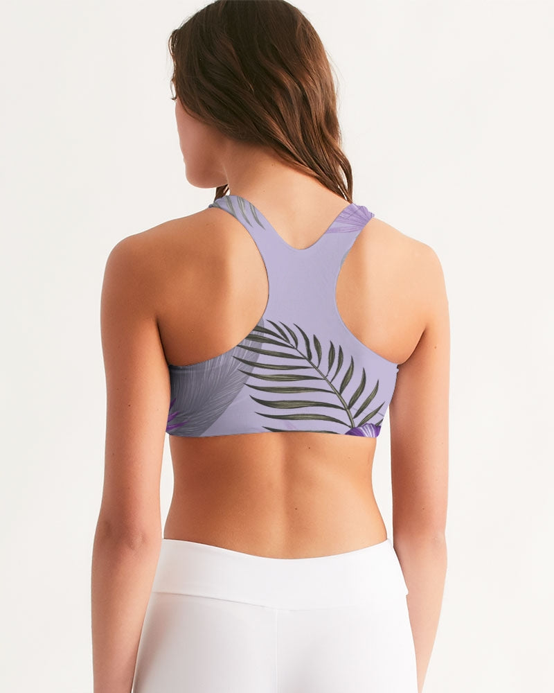 Purple Flower Women's Seamless Sports Bra