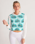 A Few Teal Kisses Women's Cropped Hoodie
