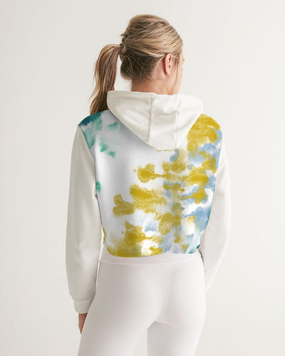 Watercolor Women's Cropped Hoodie