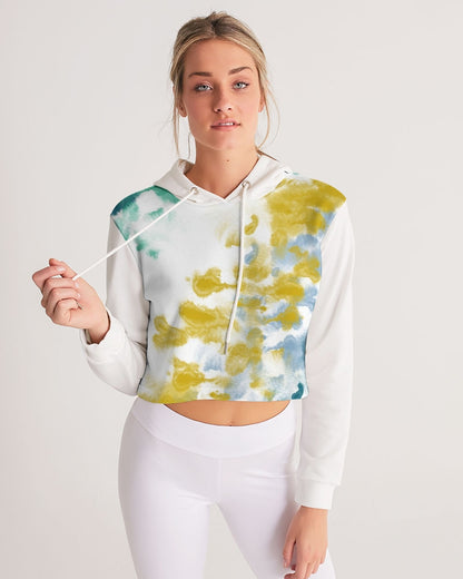 Watercolor Women's Cropped Hoodie