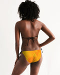 Orange Abstract Women's Triangle String Bikini