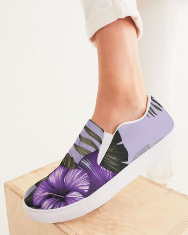 Purple Flower Women's Slip-On Canvas Shoe