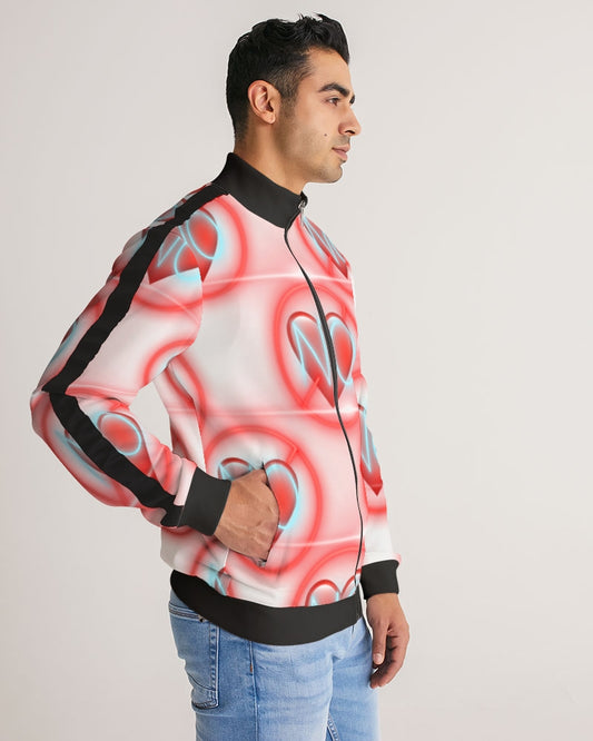 No love 2 Men's Stripe-Sleeve Track Jacket