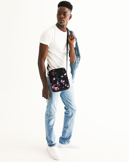 Dark Floral Messenger Pouch