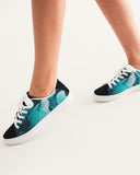 Teal Floral Women's Faux-Leather Sneaker