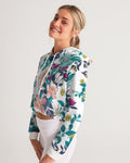 Warm Floral Women's Cropped Hoodie