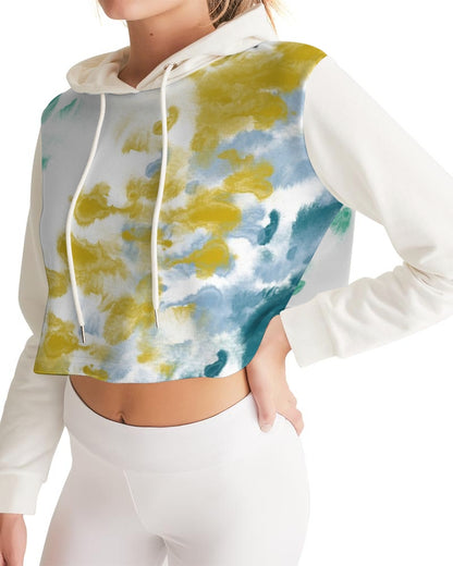 Watercolor Women's Cropped Hoodie