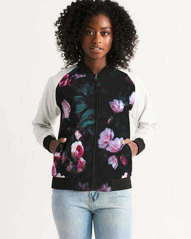 Dark Floral Women's Bomber Jacket
