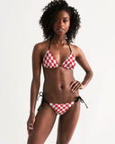 checkered Women's Triangle String Bikini