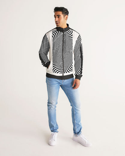 Optical illusion Men's Stripe-Sleeve Track Jacket
