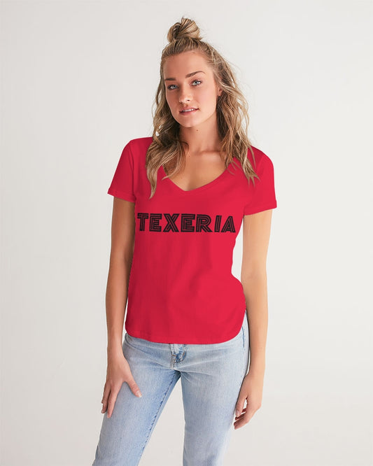 Candy Apple Red Women's V-Neck Tee