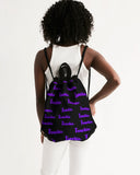 Texeria Monogram purple Canvas Drawstring Bag