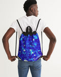 Crystal Blue Canvas Drawstring Bag