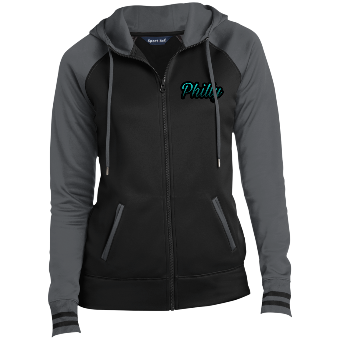 Teal Philly Ladies Full-Zip Hooded Jacket