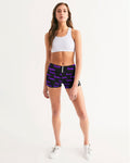 Texeria Monogram purple Women's Mid-Rise Yoga Shorts