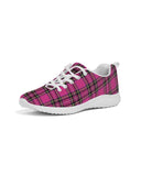 Pink Plaid Women's Athletic Shoe