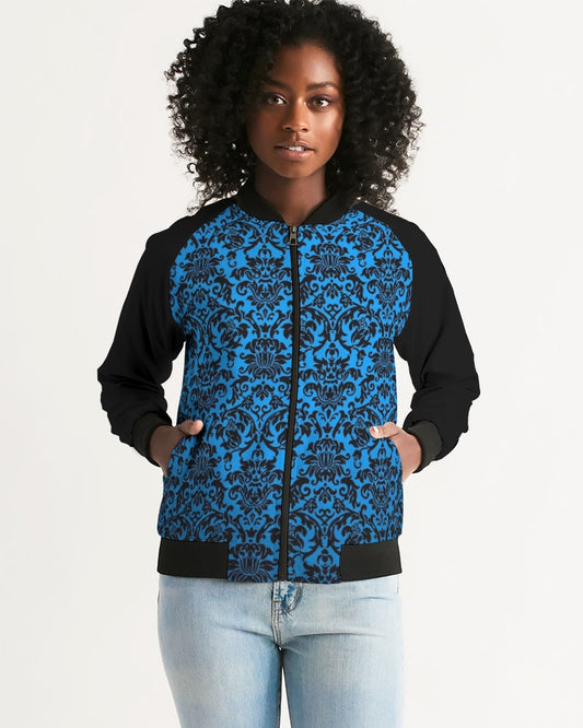 chandelier blue Women's Bomber Jacket
