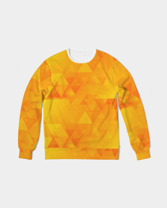 Orange Abstract Men's Classic French Terry Crewneck Pullover