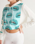 A Few Teal Kisses Women's Cropped Hoodie