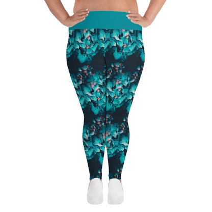 Teal Floral 2 Plus Size Leggings