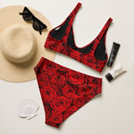 Red Rose high-waisted bikini