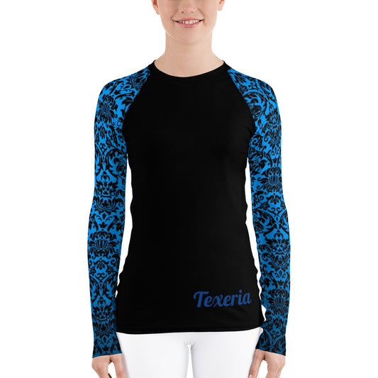 Chandelier Blue 2 Women's Long Sleeve Dry Fit (black)