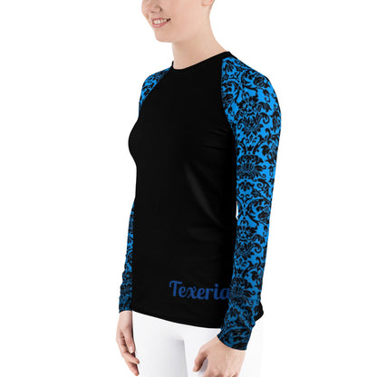 Chandelier Blue 2 Women's Long Sleeve Dry Fit (black)