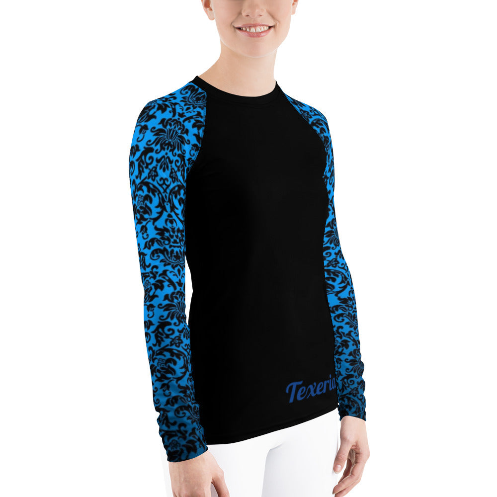 Chandelier Blue 2 Women's Long Sleeve Dry Fit (black)