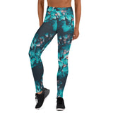 Teal Floral 2 Leggings with pockets