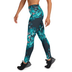 Teal Floral 2 Leggings without pockets