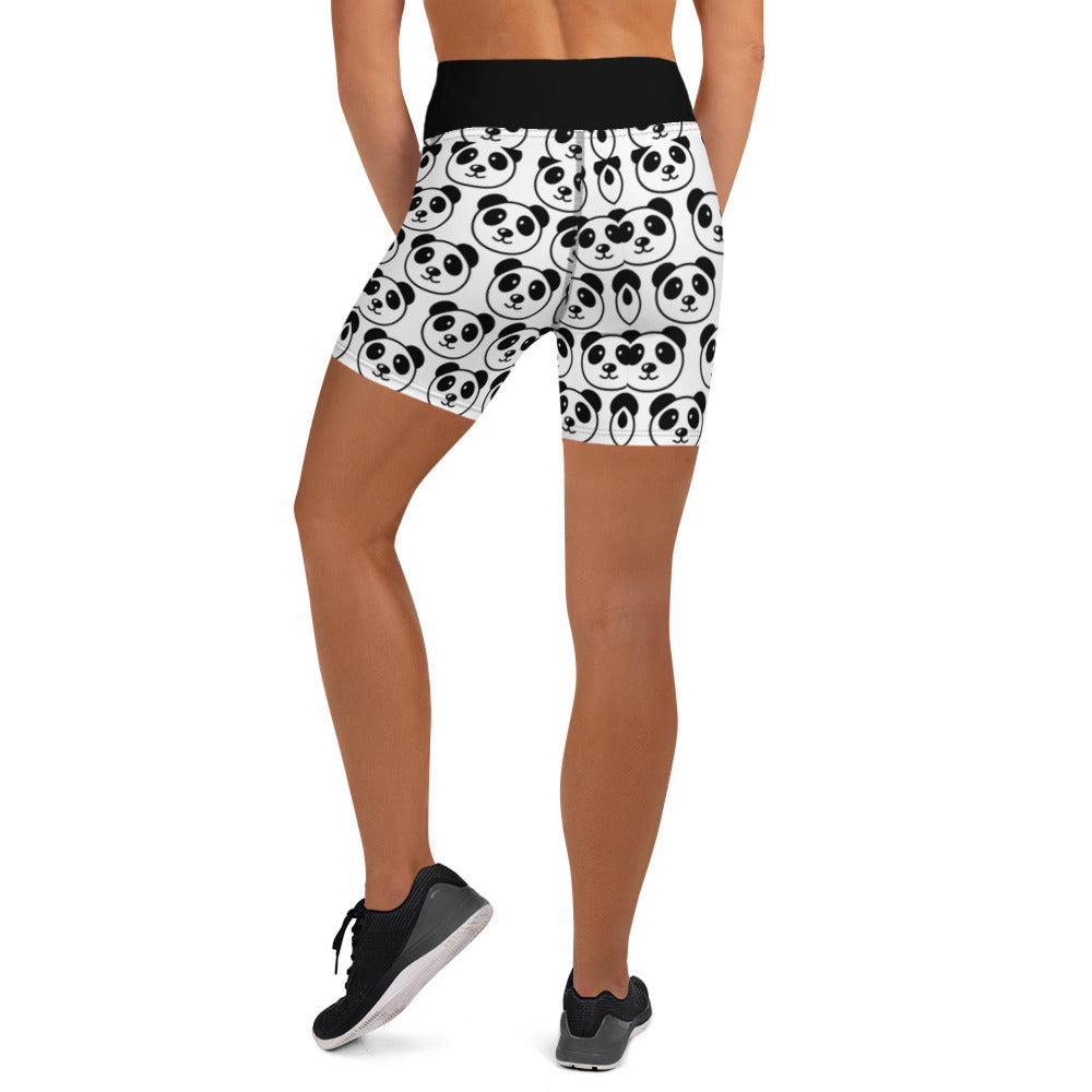 Panda 3 Black Yoga Shorts without pockets