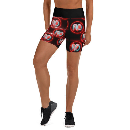 No Love 3 black Yoga Shorts with pockets