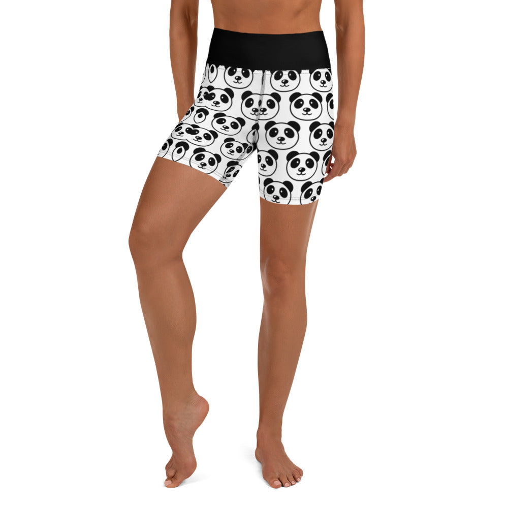 Panda 3 Black Yoga Shorts without pockets