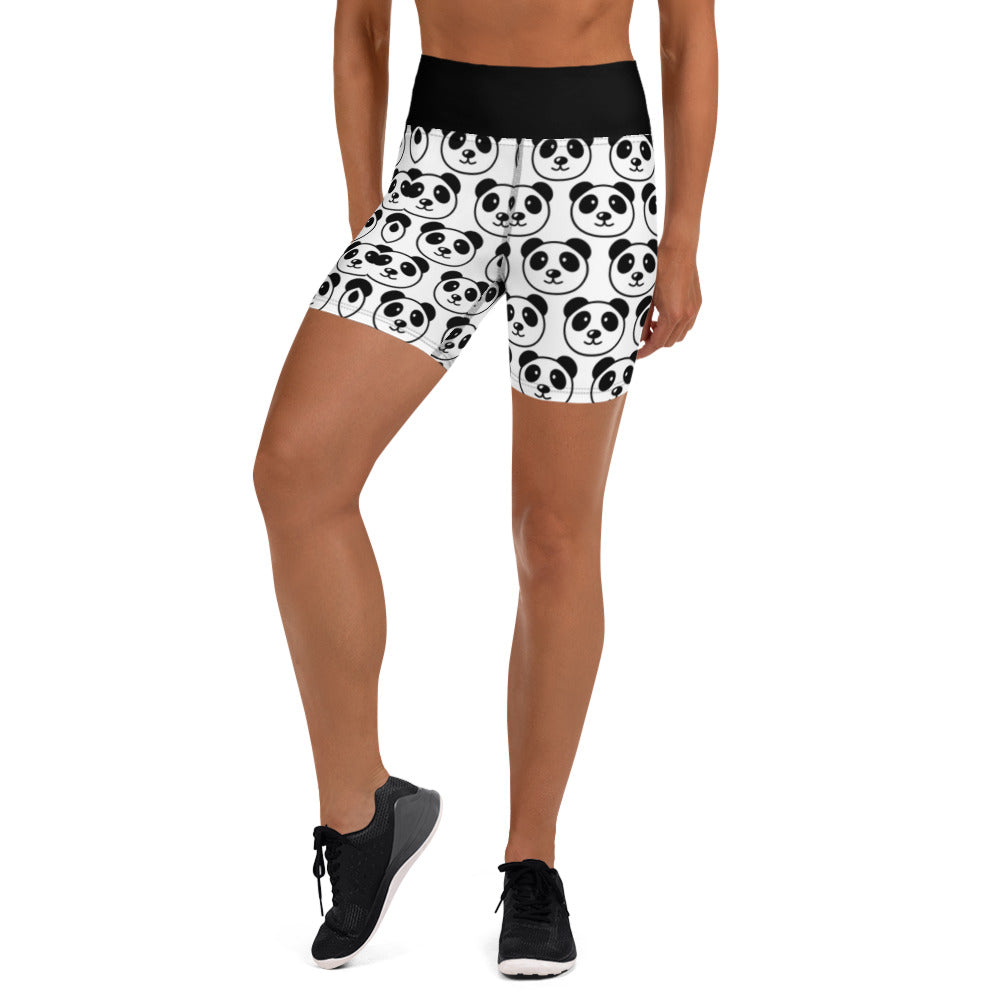 Panda 3 Black Yoga Shorts w/pockets