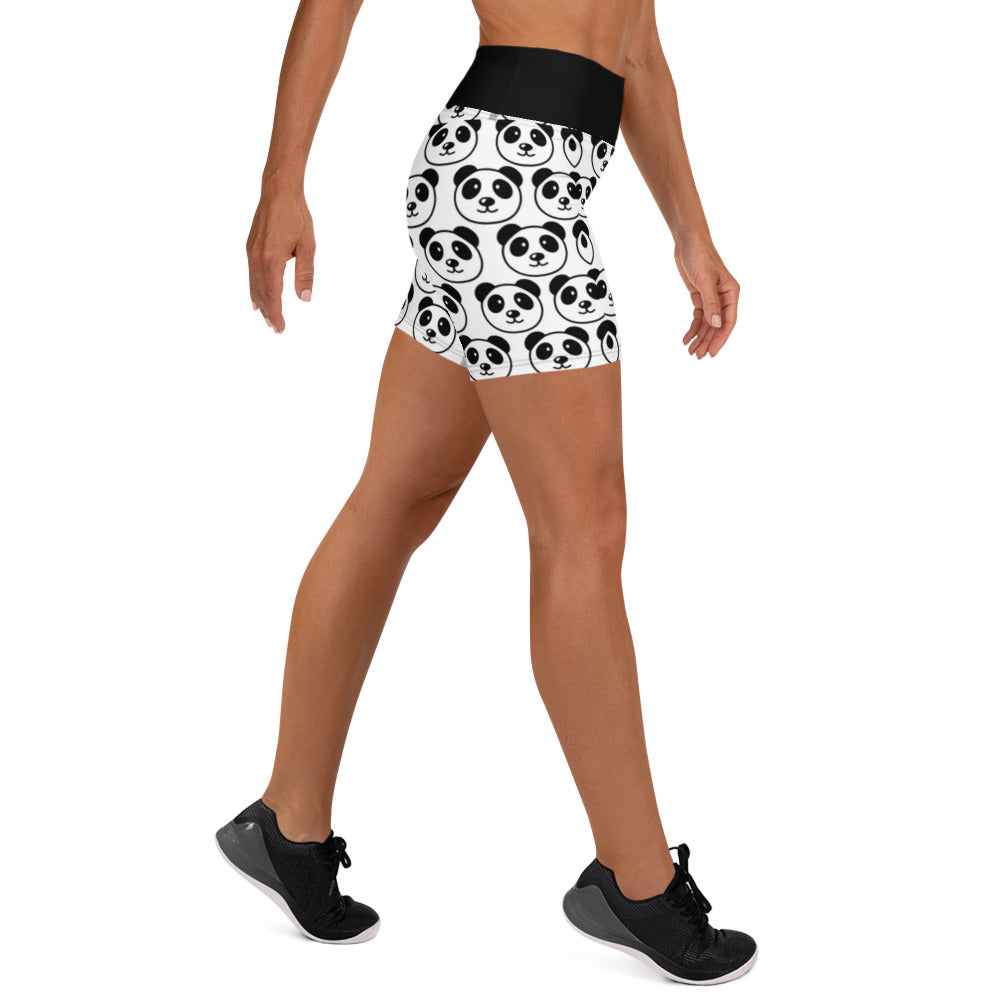 Panda 3 Black Yoga Shorts without pockets